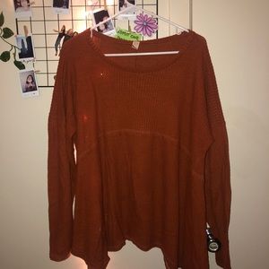 Rust colored waffle shirt